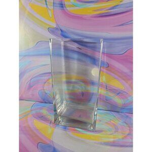 Clear Modern Rectangular Glass Vase - 8'' Tall